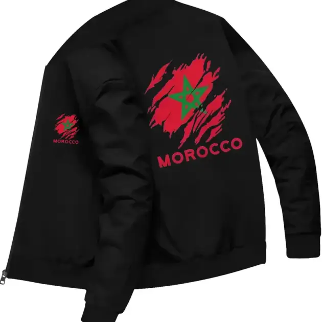 Veste décontractée à imprimé drapeau du Maroc