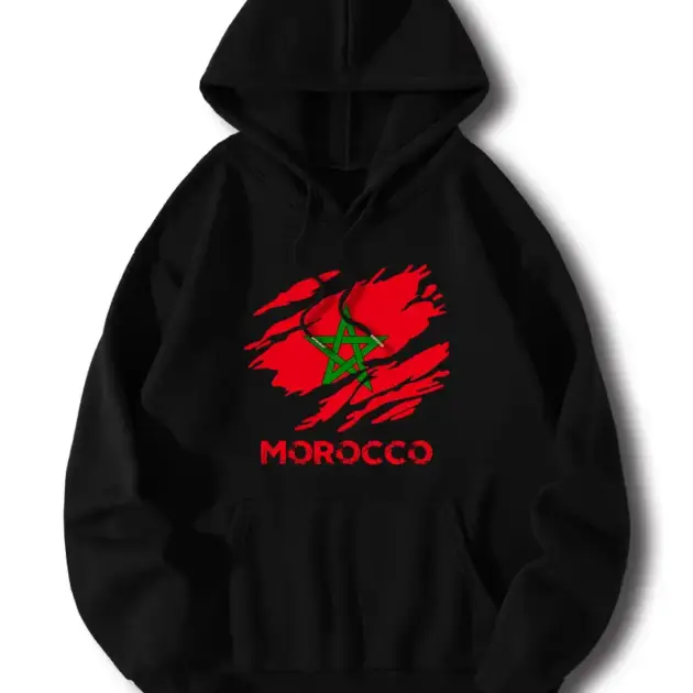 Dégagé Sweat à Capuche Imprimé Maroc