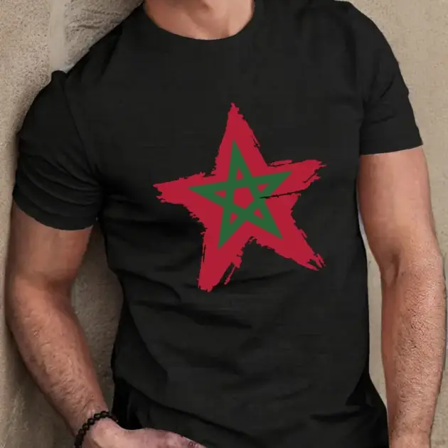 T-shirt avec impression d'étoile du Maroc