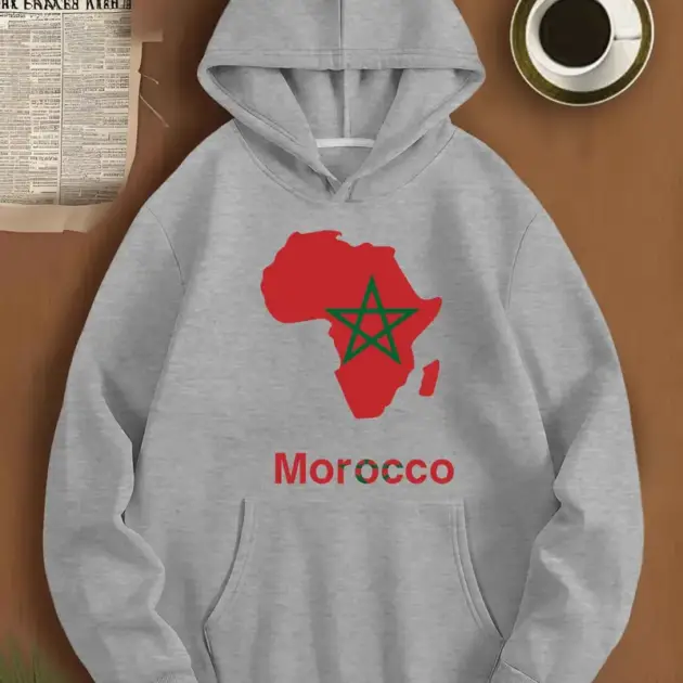 Sweat à capuche avec drapeau du Maroc