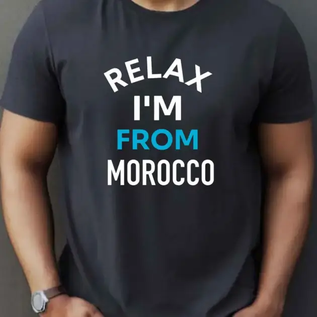 T-shirt d'Inspiration Marocaine 'Ne Sois Pas Nerveux, Je Suis du Maroc'