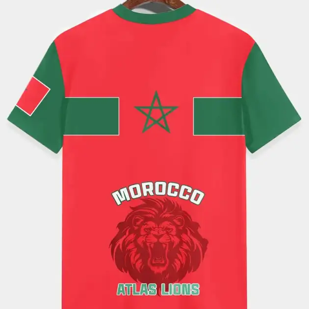 T-Shirt pour Jeunes Inspiré du Maroc avec Lion & Étoile 3D