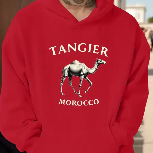 Sweat à capuche imprimé TANGIER Maroc Camel