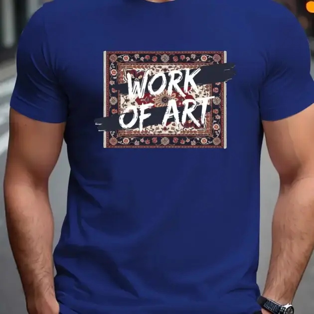 T-Shirt Décontracté avec Motif de Tapis Marocain