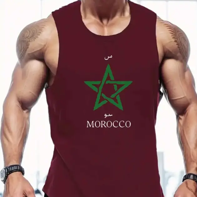 Débardeur athlétique imprimé étoiles géométriques Maroc