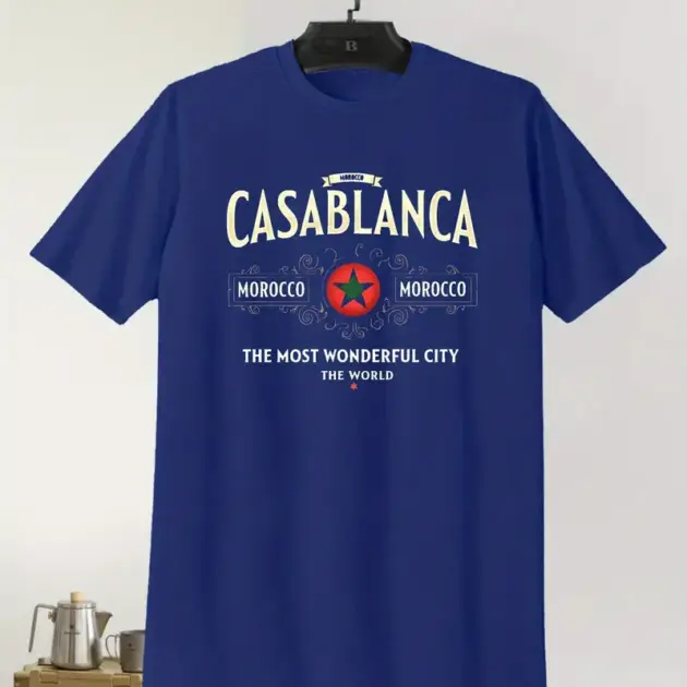 T-shirt impression de drapeau marocain