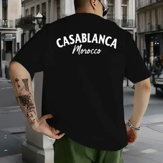 T-shirt Graphique Classique "Casablanca Maroc"
