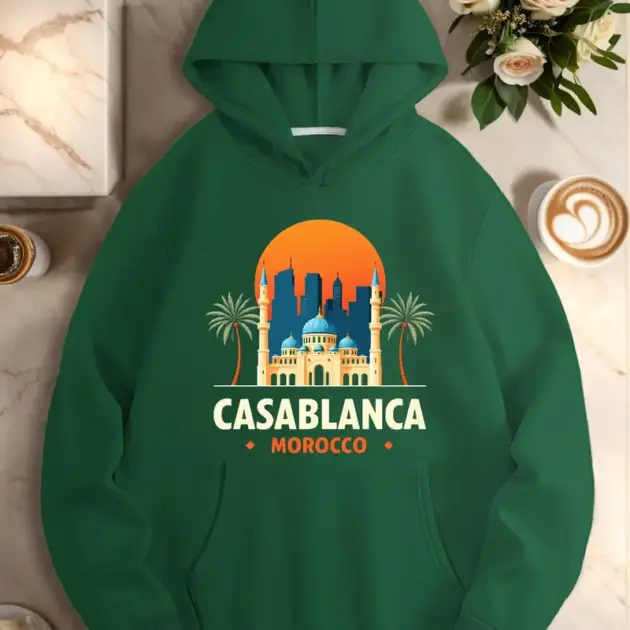 Sweat à capuche avec motif Casablanca